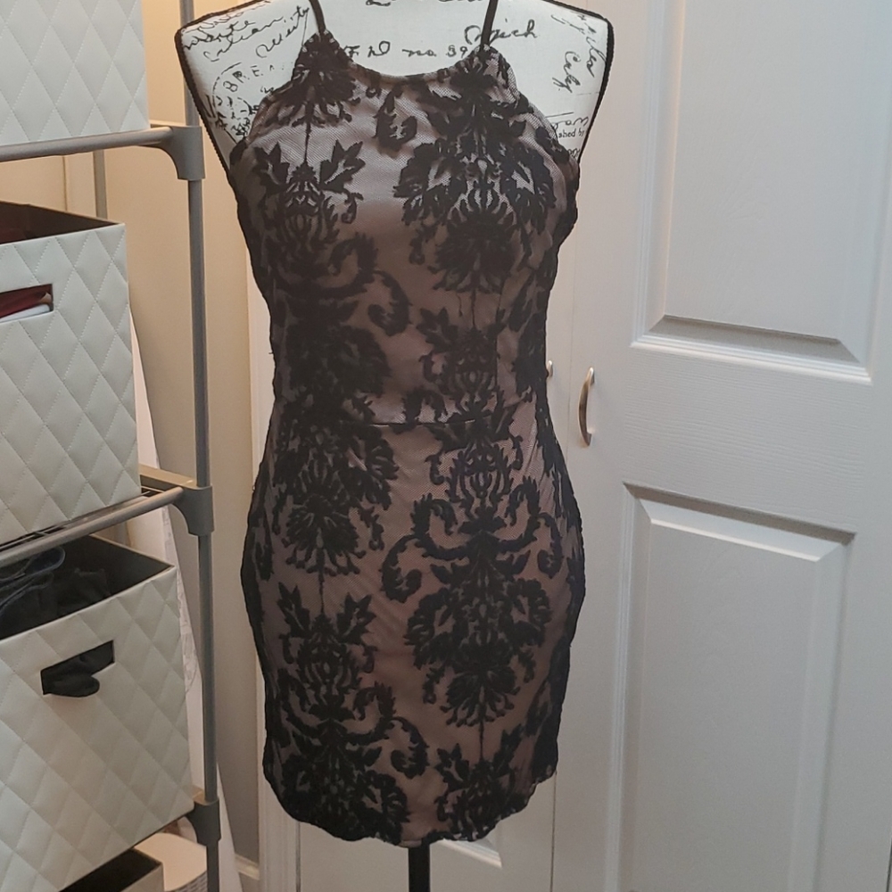 Black and nude lace dress!